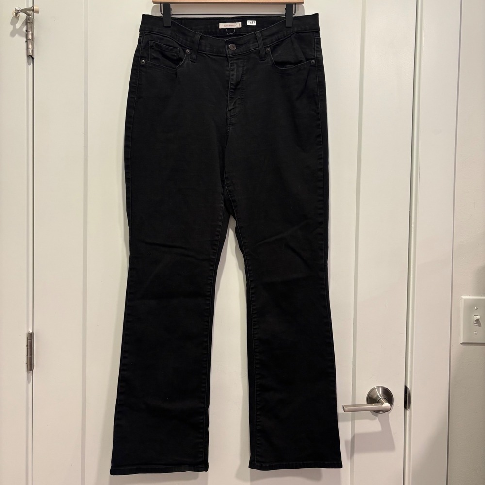 Levis Classic Bootcut Jeans Black Denim Mid Rise Size 14M W32 L32 39252-0017